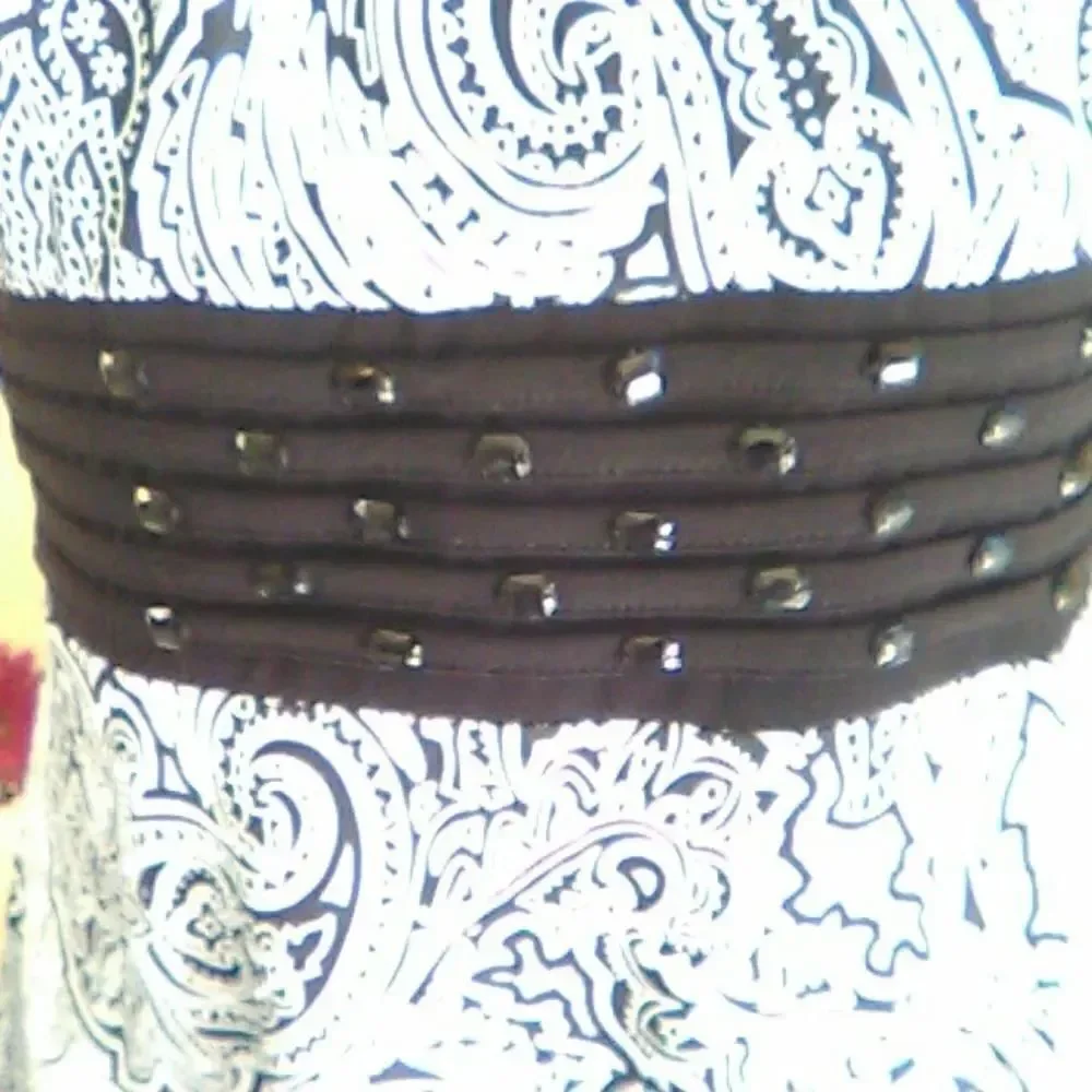 Perceptions New York Black and White Paisley Dress